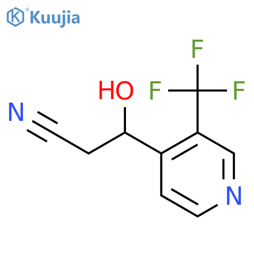 3-hydroxy-3-3-(trifluoromethyl)pyridin-4-ylpropanenitrile structure