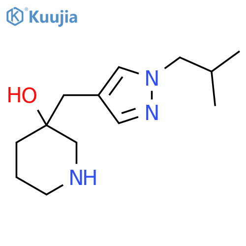 3-{1-(2-methylpropyl)-1H-pyrazol-4-ylmethyl}piperidin-3-ol structure