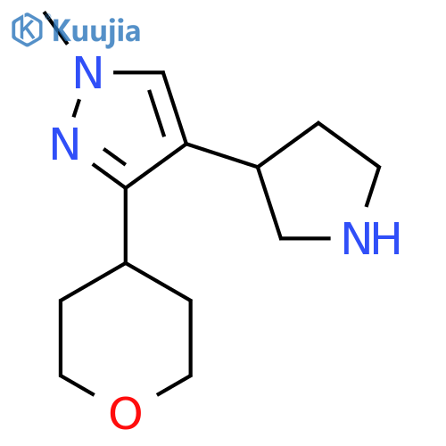 1-methyl-3-(oxan-4-yl)-4-(pyrrolidin-3-yl)-1H-pyrazole structure