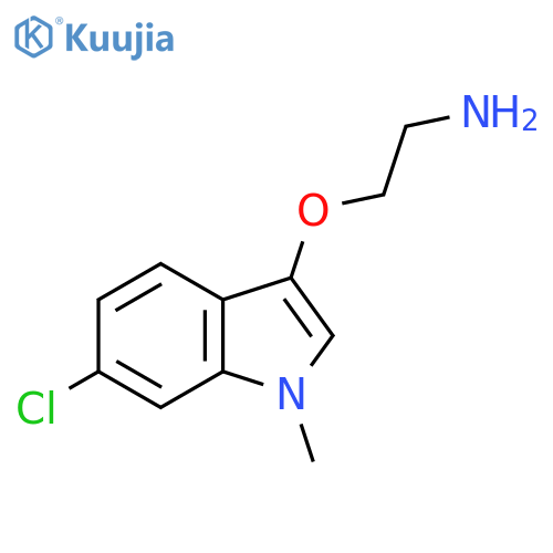 2-(6-chloro-1-methyl-1H-indol-3-yl)oxyethan-1-amine structure