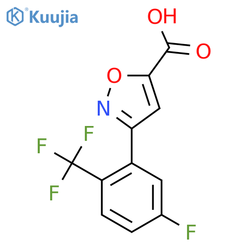 3-5-fluoro-2-(trifluoromethyl)phenyl-1,2-oxazole-5-carboxylic acid structure