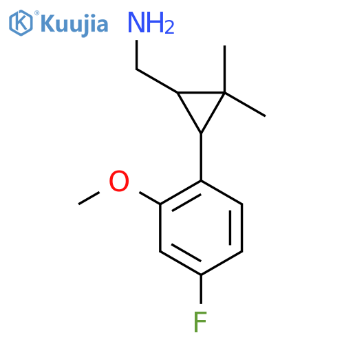 3-(4-fluoro-2-methoxyphenyl)-2,2-dimethylcyclopropylmethanamine structure