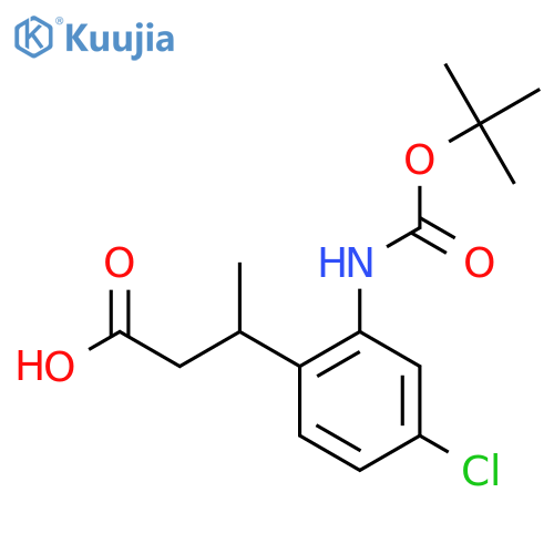 3-(2-{(tert-butoxy)carbonylamino}-4-chlorophenyl)butanoic acid structure
