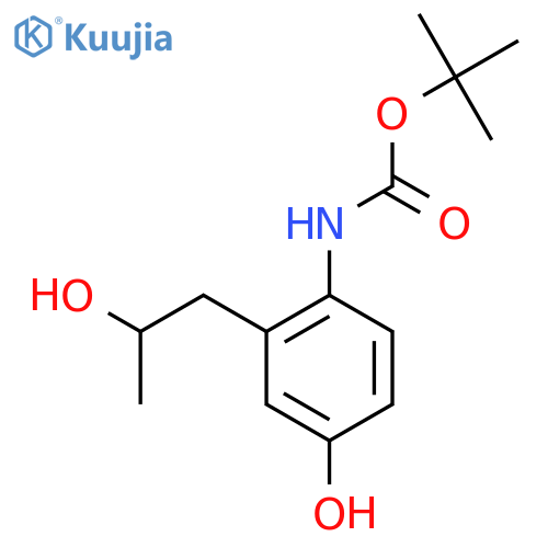 tert-butyl N-4-hydroxy-2-(2-hydroxypropyl)phenylcarbamate structure