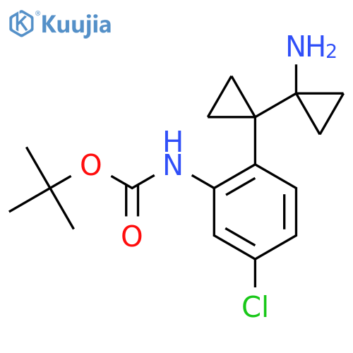tert-butyl N-{2-1-(1-aminocyclopropyl)cyclopropyl-5-chlorophenyl}carbamate structure
