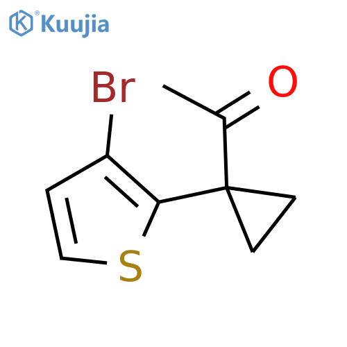1-1-(3-bromothiophen-2-yl)cyclopropylethan-1-one structure