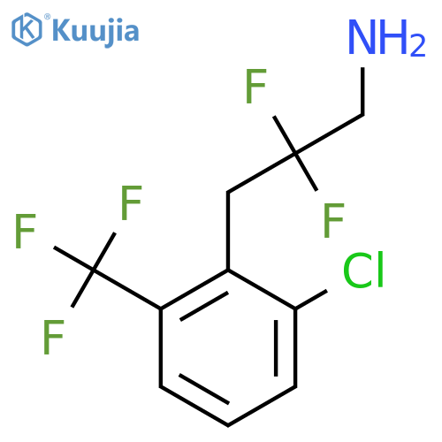3-2-chloro-6-(trifluoromethyl)phenyl-2,2-difluoropropan-1-amine structure
