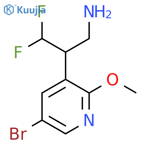 2-(5-bromo-2-methoxypyridin-3-yl)-3,3-difluoropropan-1-amine structure
