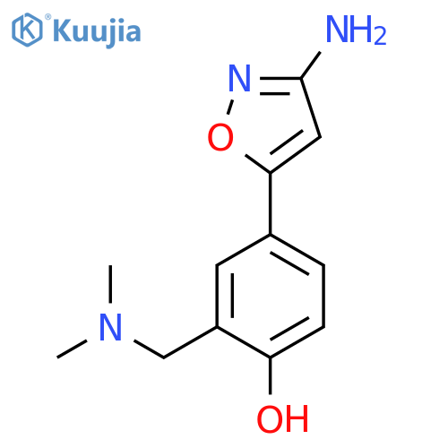 4-(3-amino-1,2-oxazol-5-yl)-2-(dimethylamino)methylphenol structure