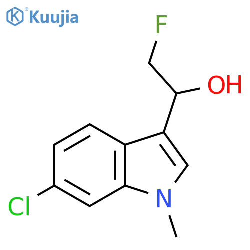 1-(6-chloro-1-methyl-1H-indol-3-yl)-2-fluoroethan-1-ol structure