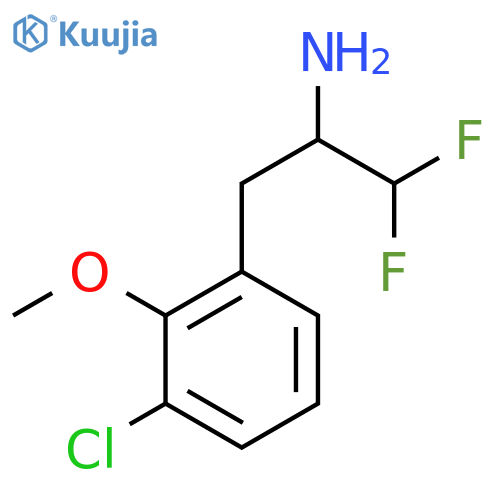 3-(3-chloro-2-methoxyphenyl)-1,1-difluoropropan-2-amine structure