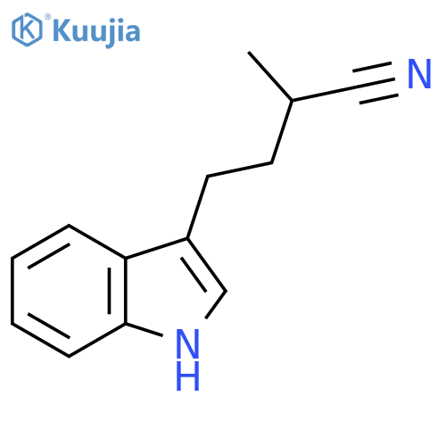 4-(1H-indol-3-yl)-2-methylbutanenitrile structure
