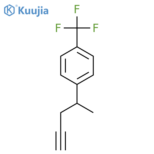 1-(pent-4-yn-2-yl)-4-(trifluoromethyl)benzene structure