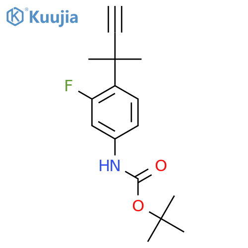 tert-butyl N-3-fluoro-4-(2-methylbut-3-yn-2-yl)phenylcarbamate structure