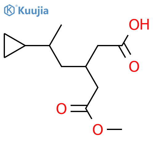 5-cyclopropyl-3-(2-methoxy-2-oxoethyl)hexanoic acid structure