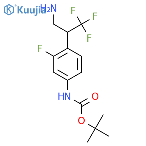 tert-butyl N-4-(3-amino-1,1,1-trifluoropropan-2-yl)-3-fluorophenylcarbamate structure