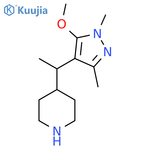 4-1-(5-methoxy-1,3-dimethyl-1H-pyrazol-4-yl)ethylpiperidine structure