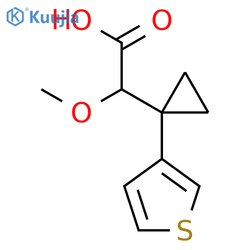 2-methoxy-2-1-(thiophen-3-yl)cyclopropylacetic acid structure