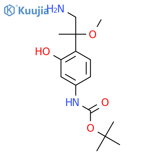 tert-butyl N-4-(1-amino-2-methoxypropan-2-yl)-3-hydroxyphenylcarbamate structure