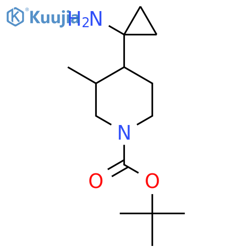 tert-butyl 4-(1-aminocyclopropyl)-3-methylpiperidine-1-carboxylate structure