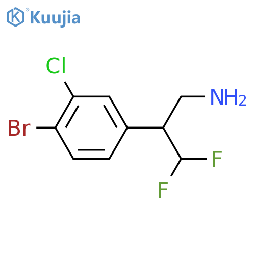 2-(4-bromo-3-chlorophenyl)-3,3-difluoropropan-1-amine structure