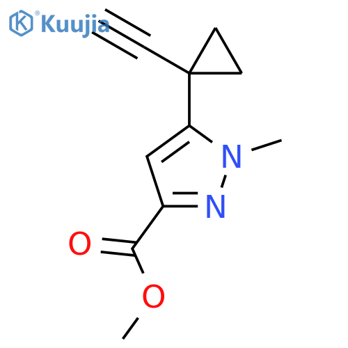 methyl 5-(1-ethynylcyclopropyl)-1-methyl-1H-pyrazole-3-carboxylate structure