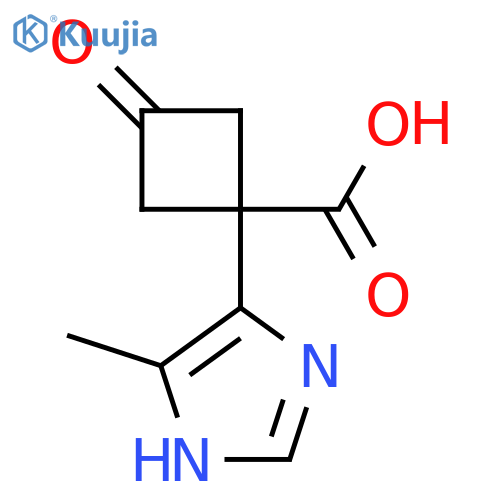 1-(4-methyl-1H-imidazol-5-yl)-3-oxocyclobutane-1-carboxylic acid structure