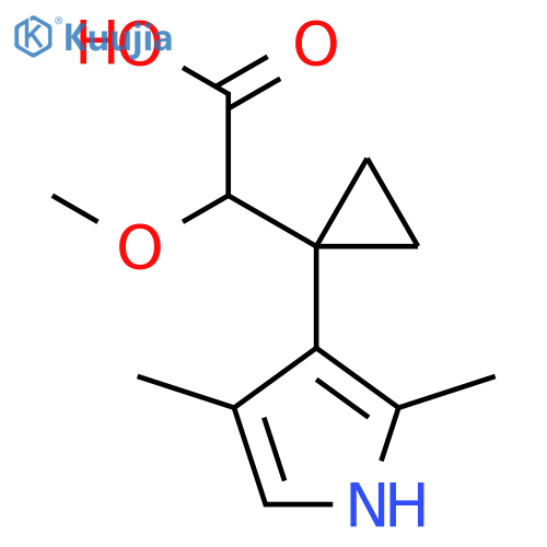 2-1-(2,4-dimethyl-1H-pyrrol-3-yl)cyclopropyl-2-methoxyacetic acid structure