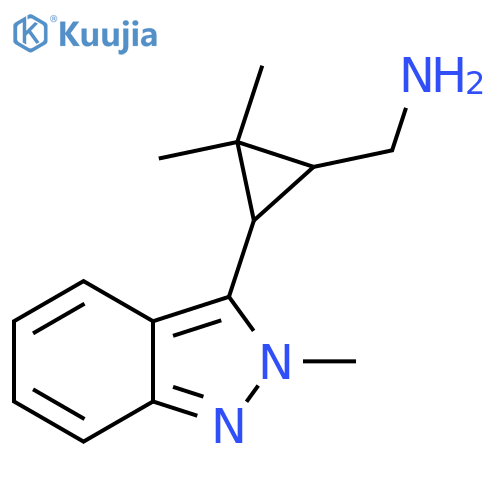 2,2-dimethyl-3-(2-methyl-2H-indazol-3-yl)cyclopropylmethanamine structure