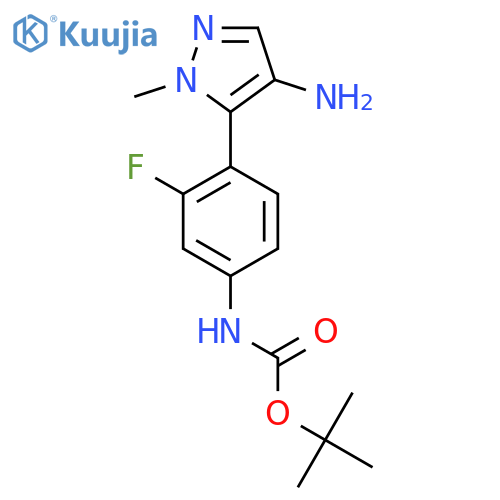 tert-butyl N-4-(4-amino-1-methyl-1H-pyrazol-5-yl)-3-fluorophenylcarbamate structure