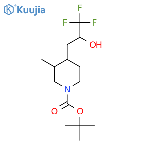 tert-butyl 3-methyl-4-(3,3,3-trifluoro-2-hydroxypropyl)piperidine-1-carboxylate structure