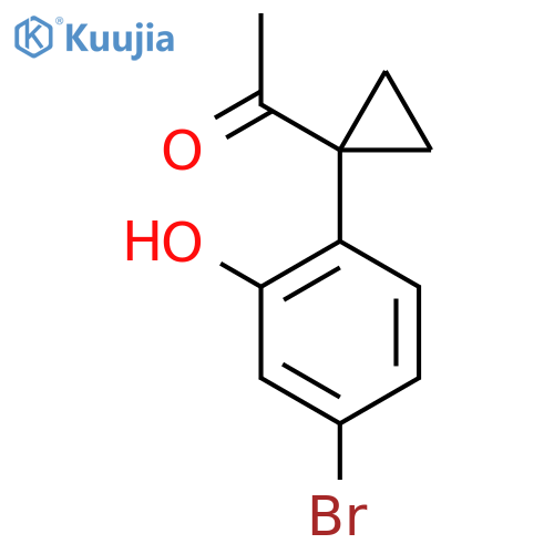1-1-(4-bromo-2-hydroxyphenyl)cyclopropylethan-1-one structure