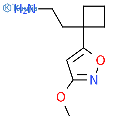 2-1-(3-methoxy-1,2-oxazol-5-yl)cyclobutylethan-1-amine structure