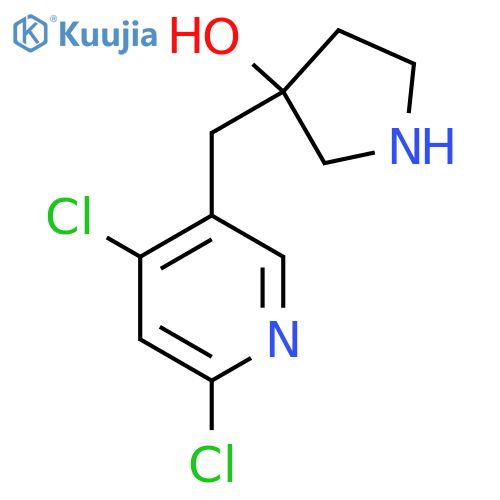 3-(4,6-dichloropyridin-3-yl)methylpyrrolidin-3-ol structure
