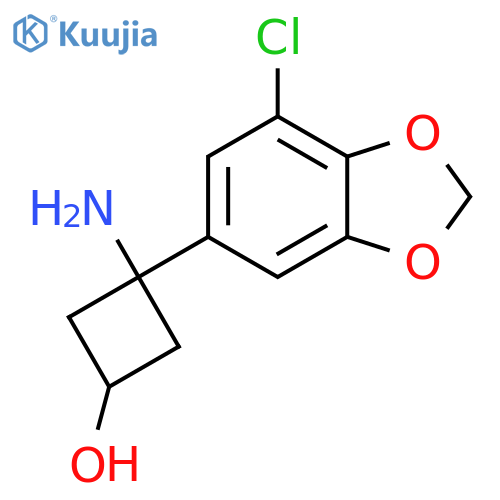 3-amino-3-(7-chloro-1,3-dioxaindan-5-yl)cyclobutan-1-ol structure