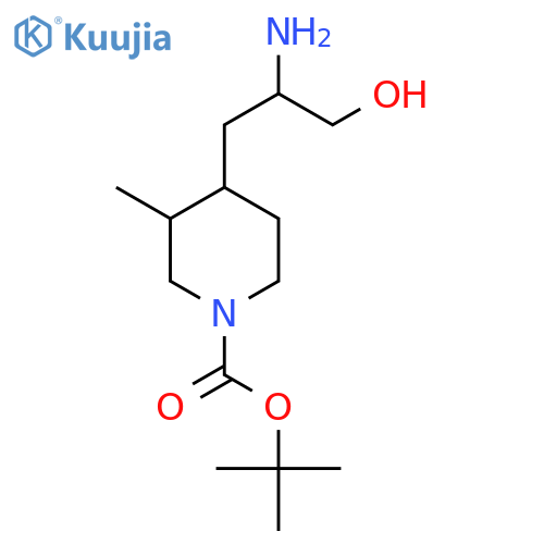 tert-butyl 4-(2-amino-3-hydroxypropyl)-3-methylpiperidine-1-carboxylate structure