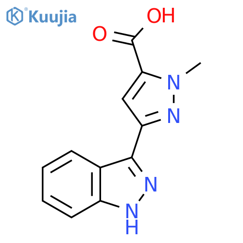 3-(1H-indazol-3-yl)-1-methyl-1H-pyrazole-5-carboxylic acid structure
