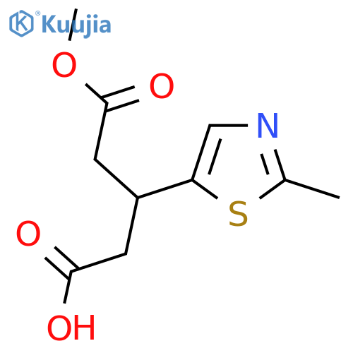 5-methoxy-3-(2-methyl-1,3-thiazol-5-yl)-5-oxopentanoic acid structure