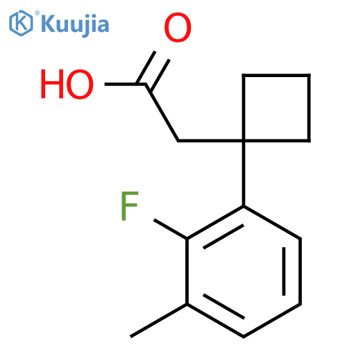 2-1-(2-fluoro-3-methylphenyl)cyclobutylacetic acid structure
