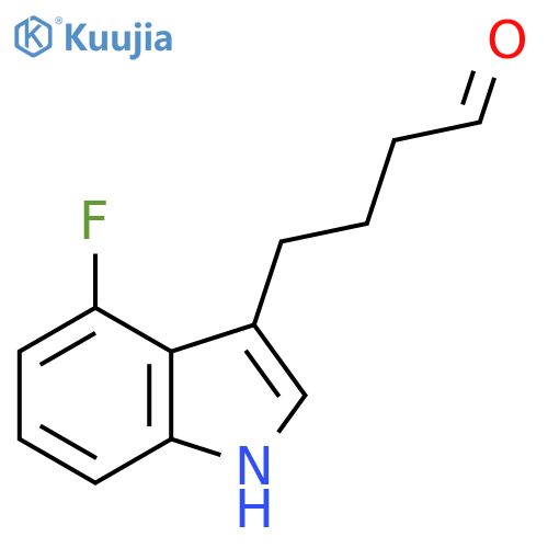 4-(4-fluoro-1H-indol-3-yl)butanal structure