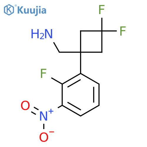 3,3-difluoro-1-(2-fluoro-3-nitrophenyl)cyclobutylmethanamine structure