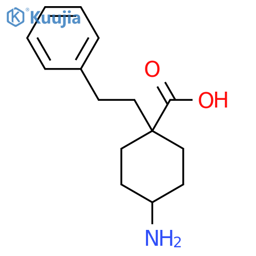4-amino-1-(2-phenylethyl)cyclohexane-1-carboxylic acid structure