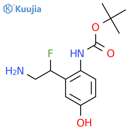 tert-butyl N-2-(2-amino-1-fluoroethyl)-4-hydroxyphenylcarbamate structure