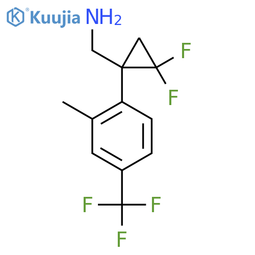 {2,2-difluoro-1-2-methyl-4-(trifluoromethyl)phenylcyclopropyl}methanamine structure