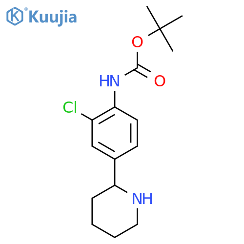 tert-butyl N-2-chloro-4-(piperidin-2-yl)phenylcarbamate structure