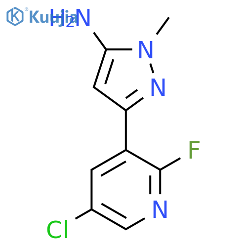 3-(5-chloro-2-fluoropyridin-3-yl)-1-methyl-1H-pyrazol-5-amine structure