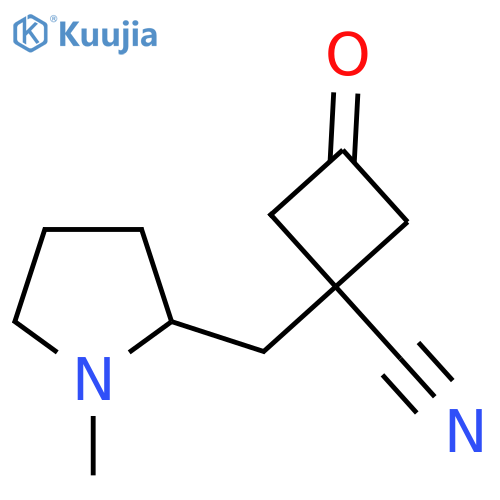 1-(1-methylpyrrolidin-2-yl)methyl-3-oxocyclobutane-1-carbonitrile structure