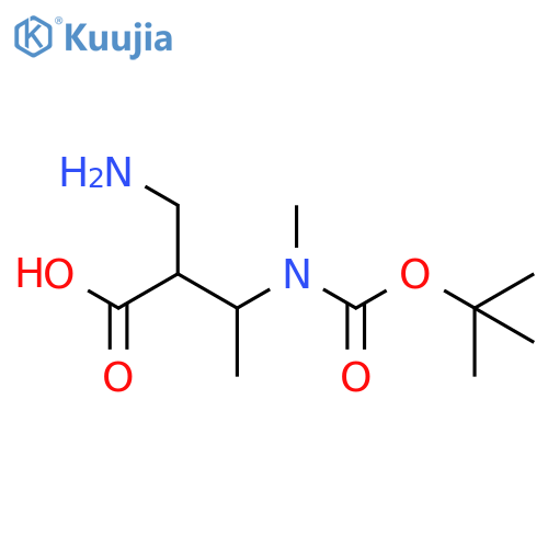 2-(aminomethyl)-3-{(tert-butoxy)carbonyl(methyl)amino}butanoic acid structure