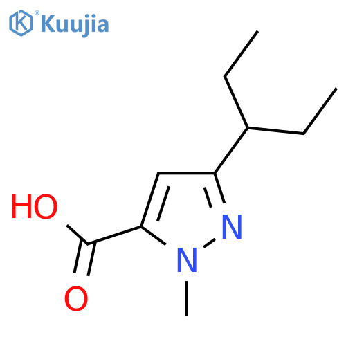 1-methyl-3-(pentan-3-yl)-1H-pyrazole-5-carboxylic acid structure
