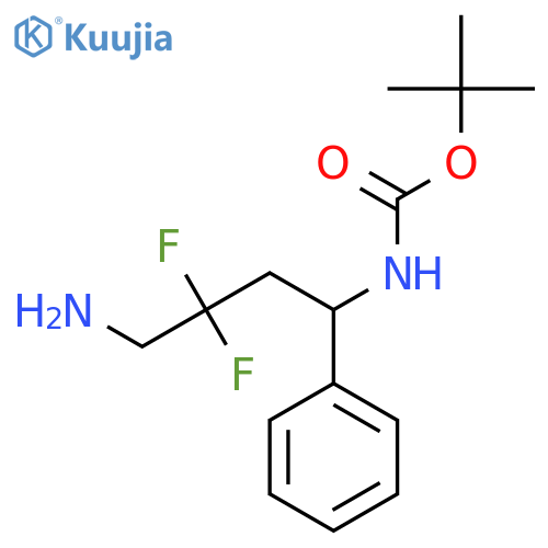 tert-butyl N-(4-amino-3,3-difluoro-1-phenylbutyl)carbamate structure